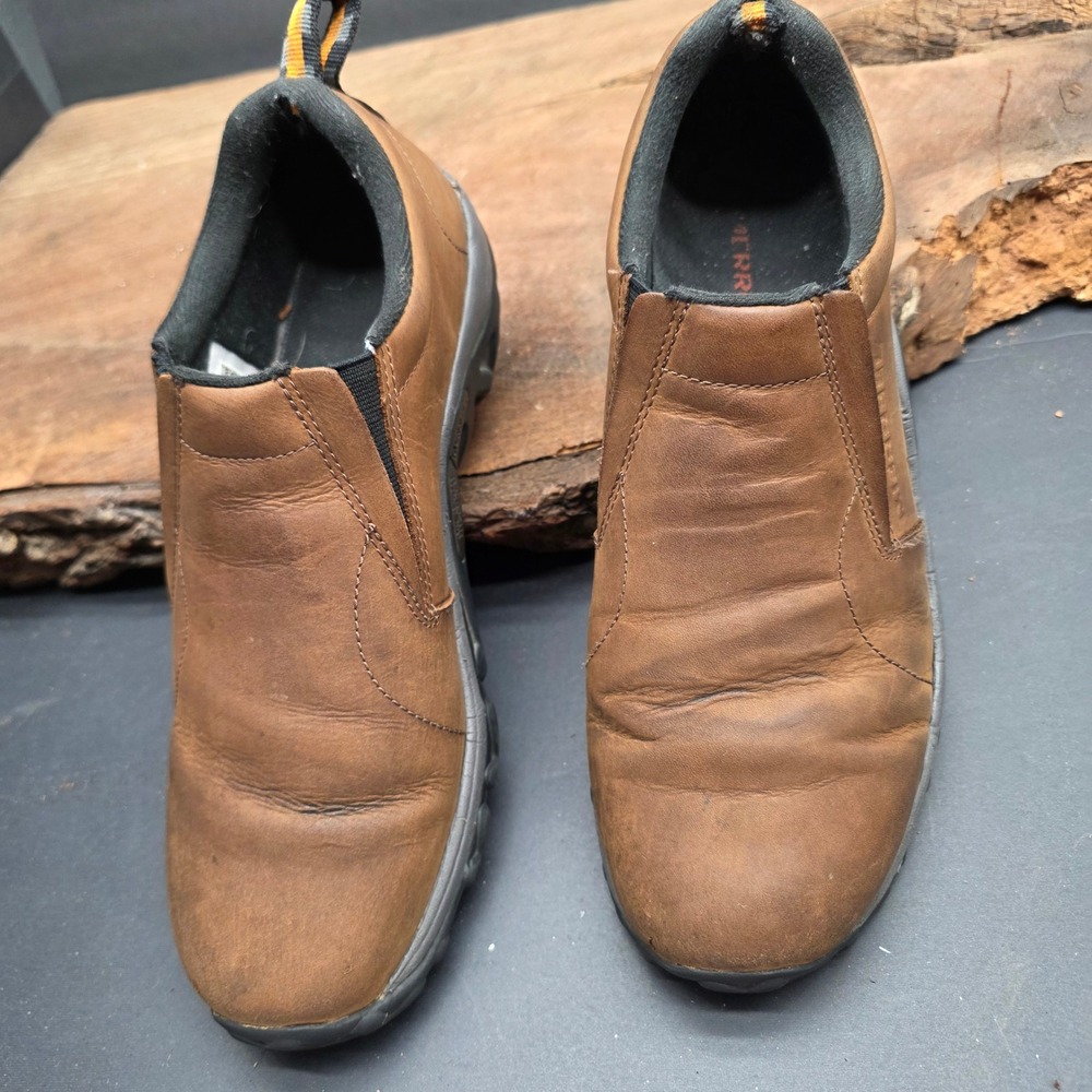 Merrell Jungle Moc Shoes Mens 9.5 Brown Leather Slip‎ On J60831 Outdoor Hiking